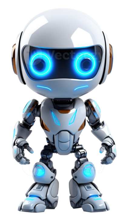 an image of a robot with glowing eyes