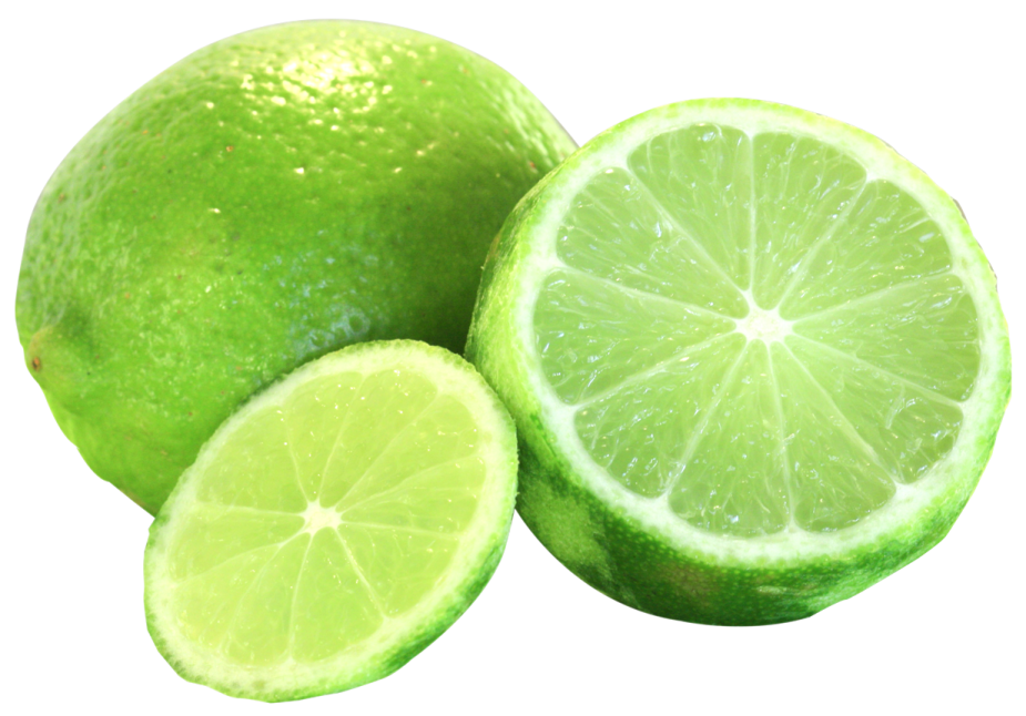 two limes and one half cut in half