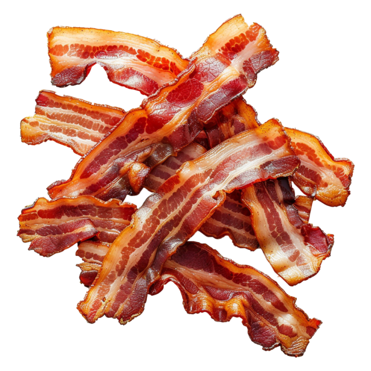 bacon on a white background