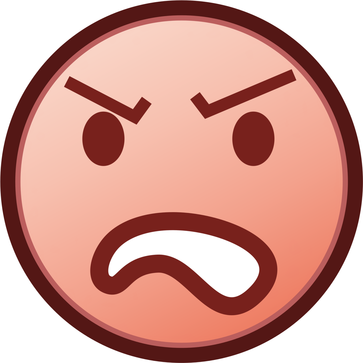 a sad face with an angry expression