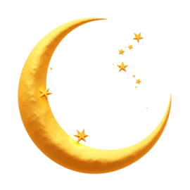 a crescent with stars on it