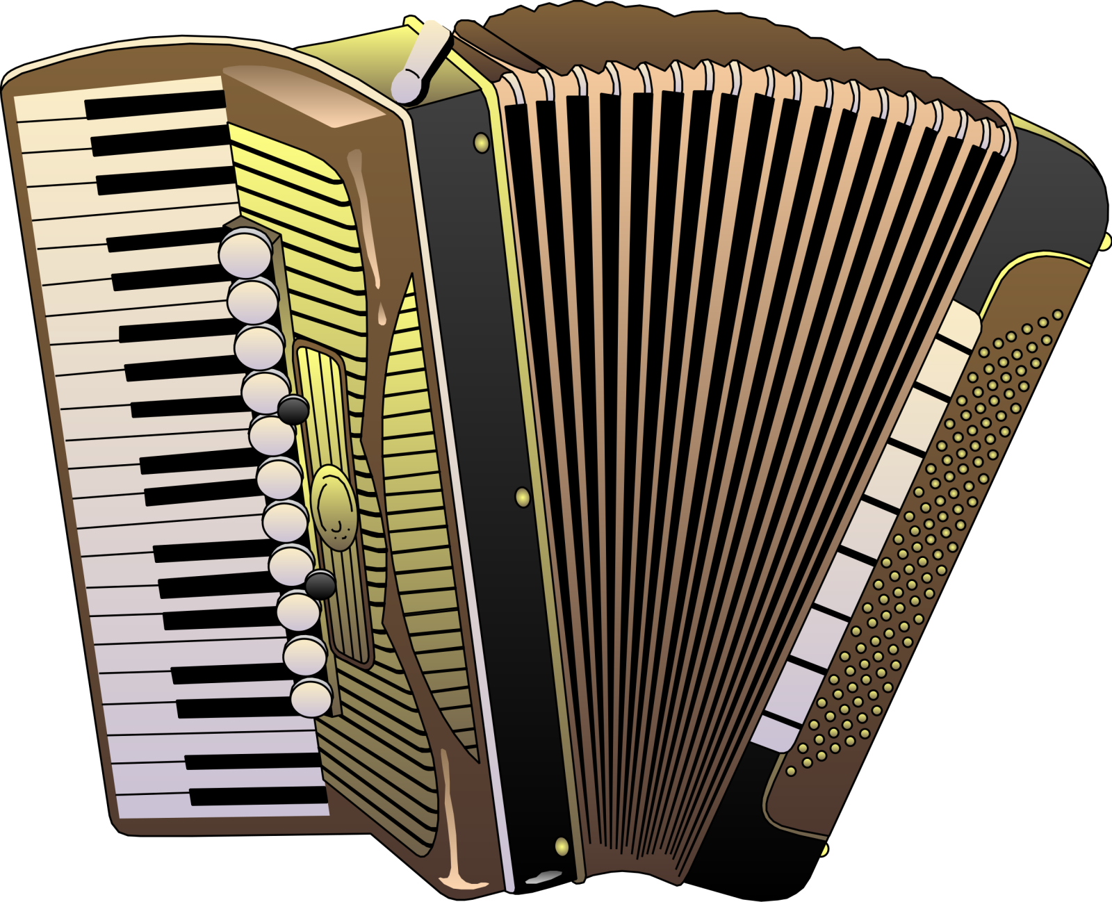 an accordion with a white background