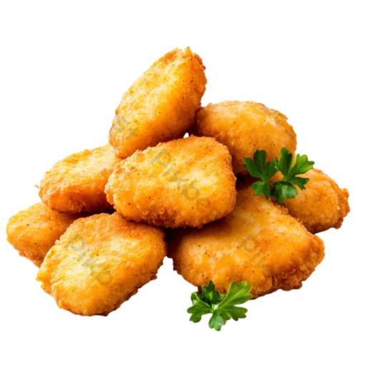 chicken nus on a white background