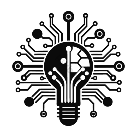a black and white image of a light bulb