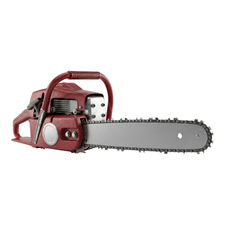 a chainsaw is shown on a white background