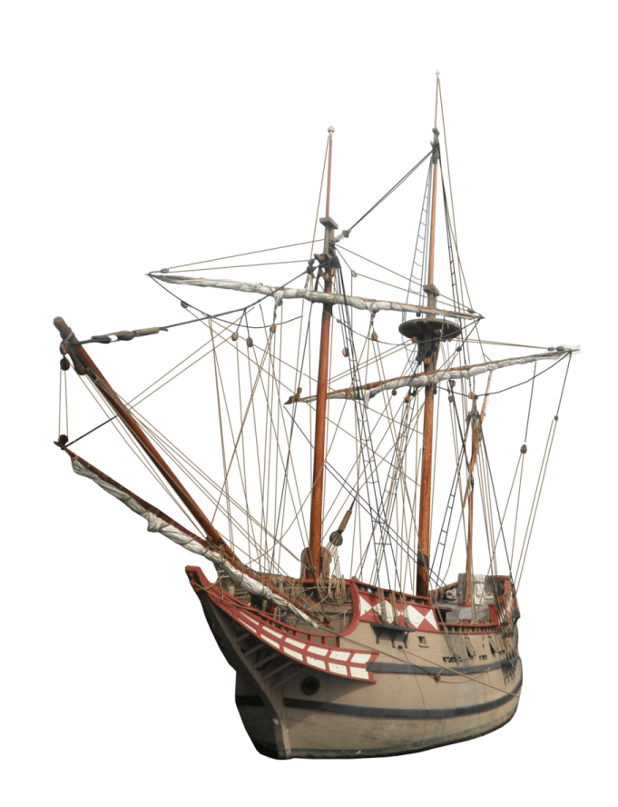 a wooden model of a ship