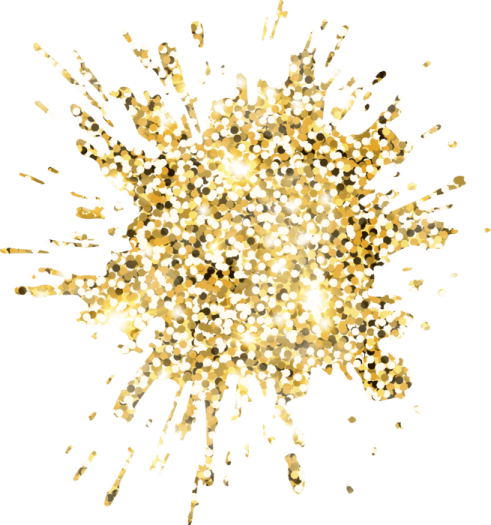 a gold explosion on a white background