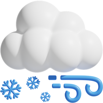 a cloud with snow on top of it