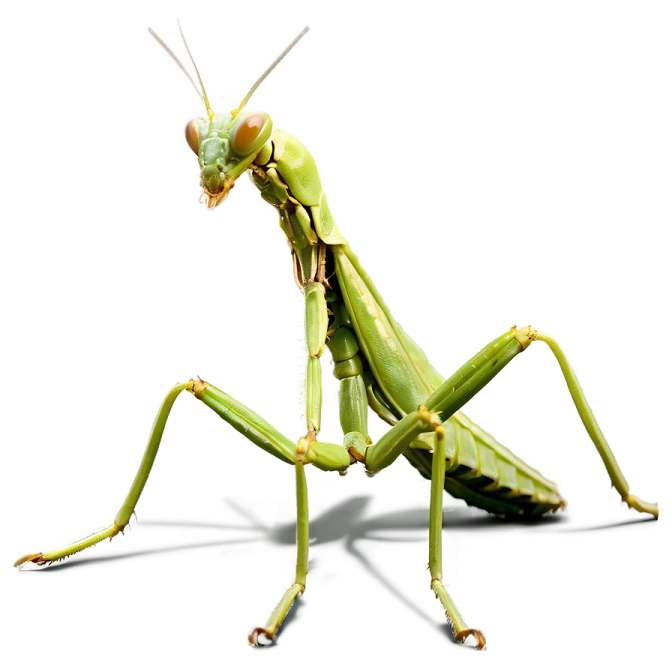 a praying mantis on a white background