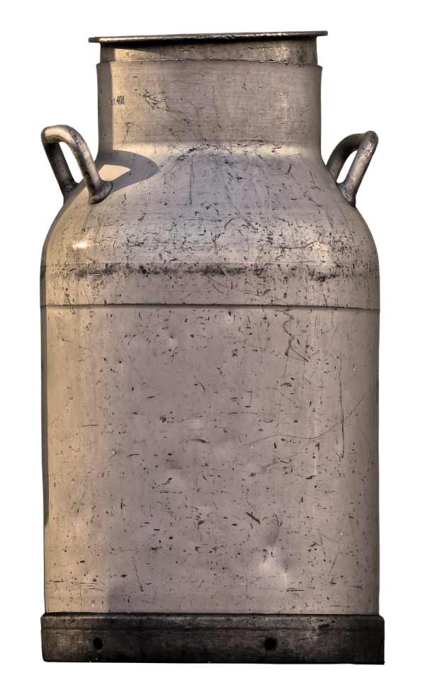 a large metal container with a handle on it