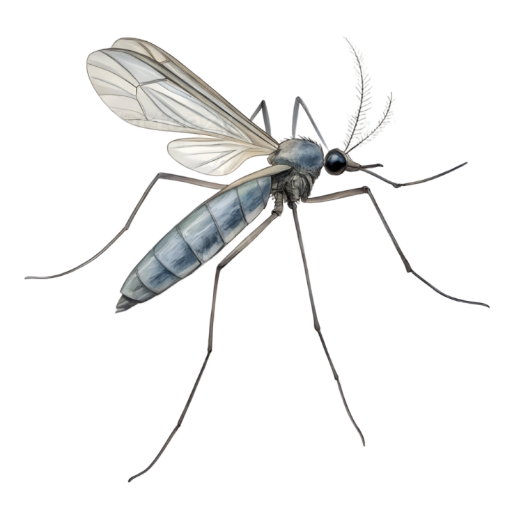 a mosquito on a white background