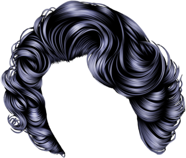 a black and white drawing of a woman's hair
