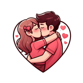 a couple hugging in the shape of a heart