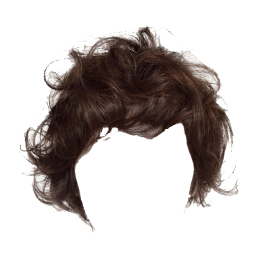 a brown wig on a white background