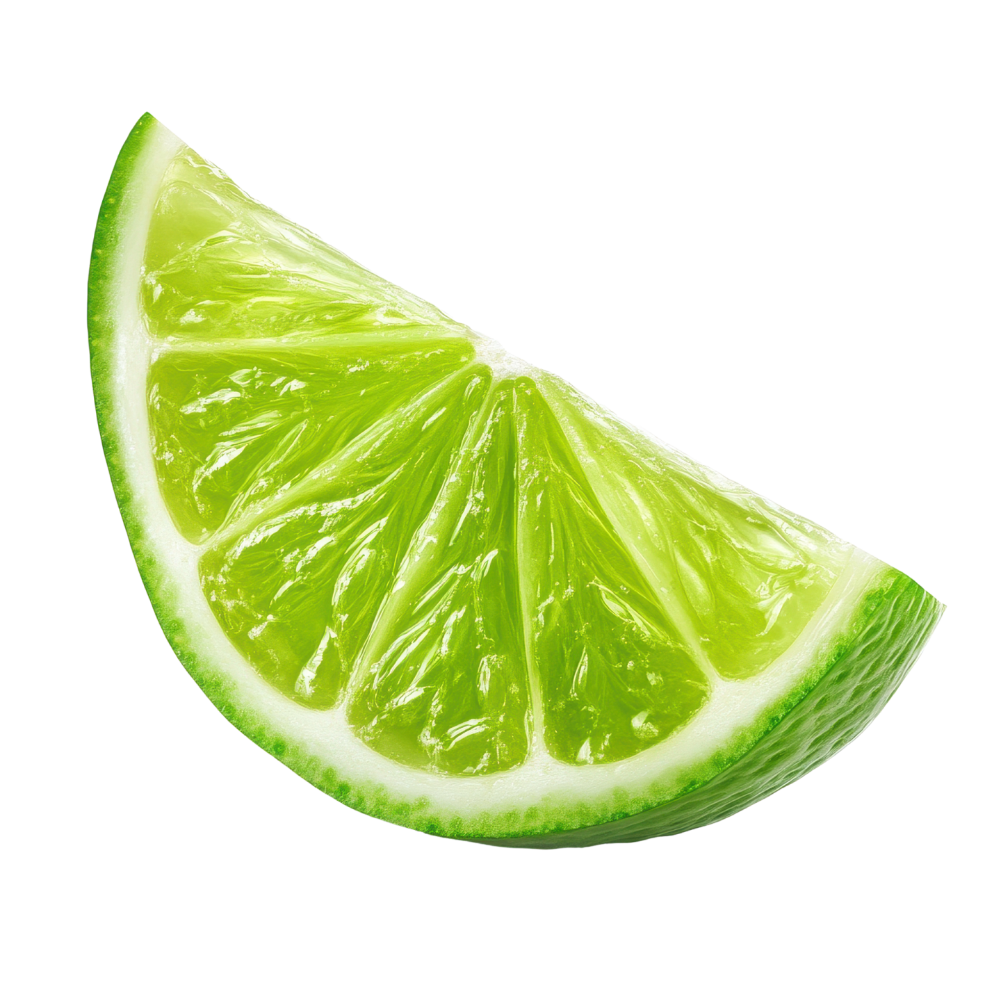 a slice of lime on a white background