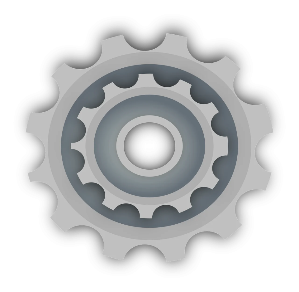 a gear wheel on a white background