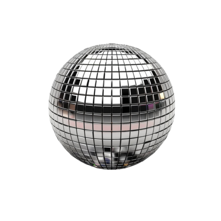 a disco ball on a white background
