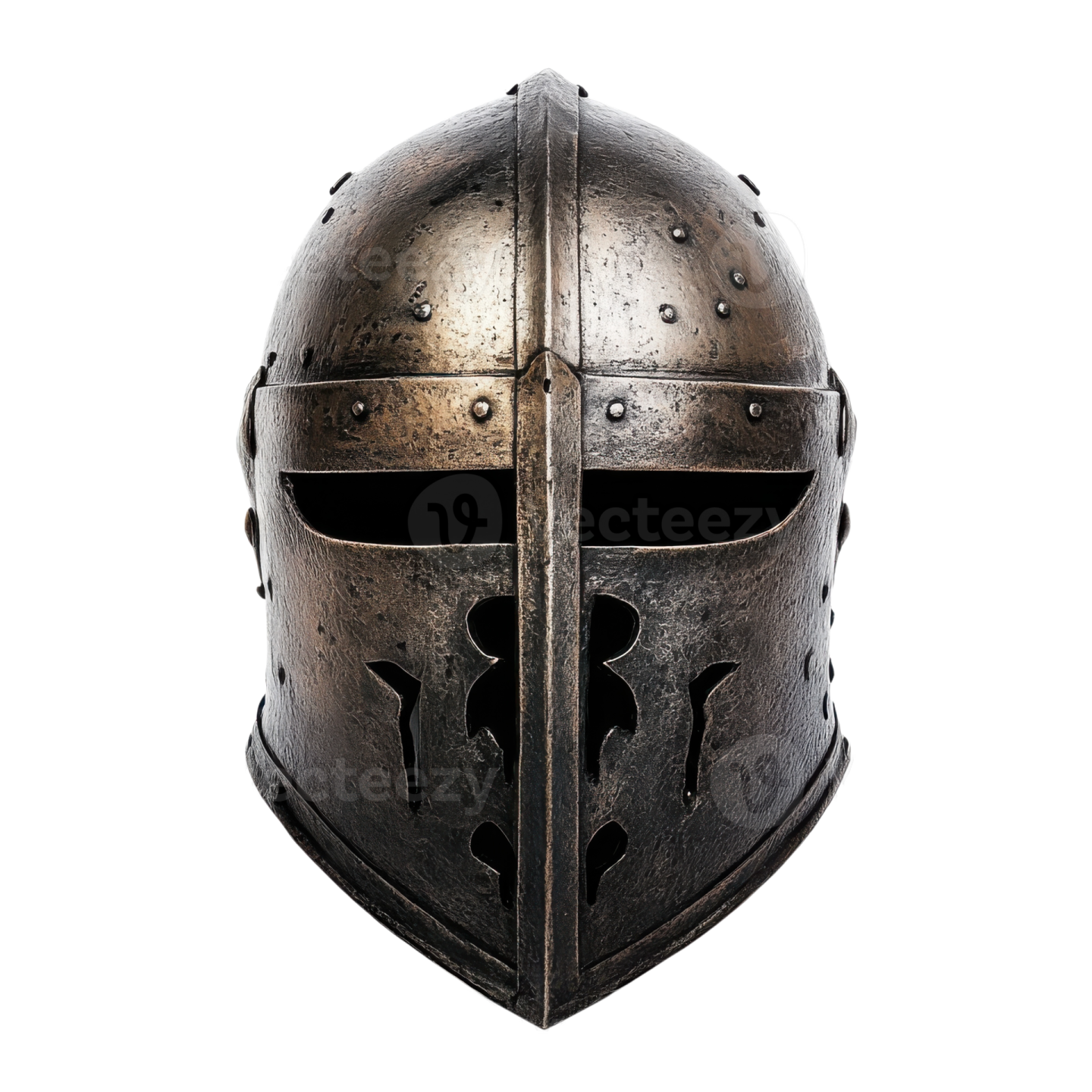 a medieval helmet on a white background