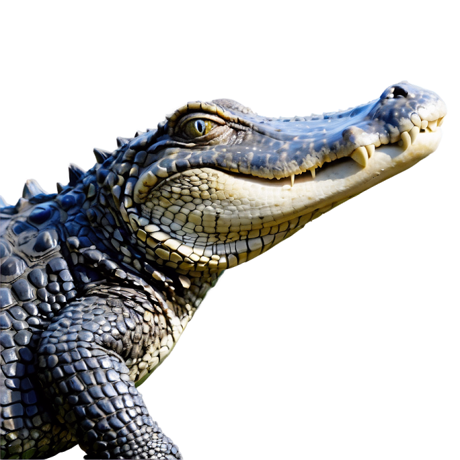 an alligator with its mouth open on a white background