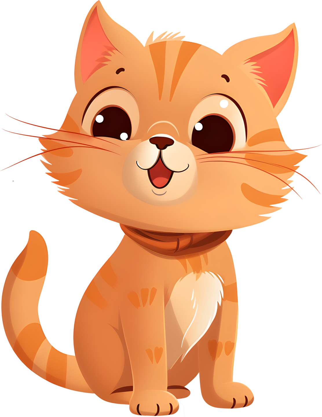 a cartoon cat with big eyes