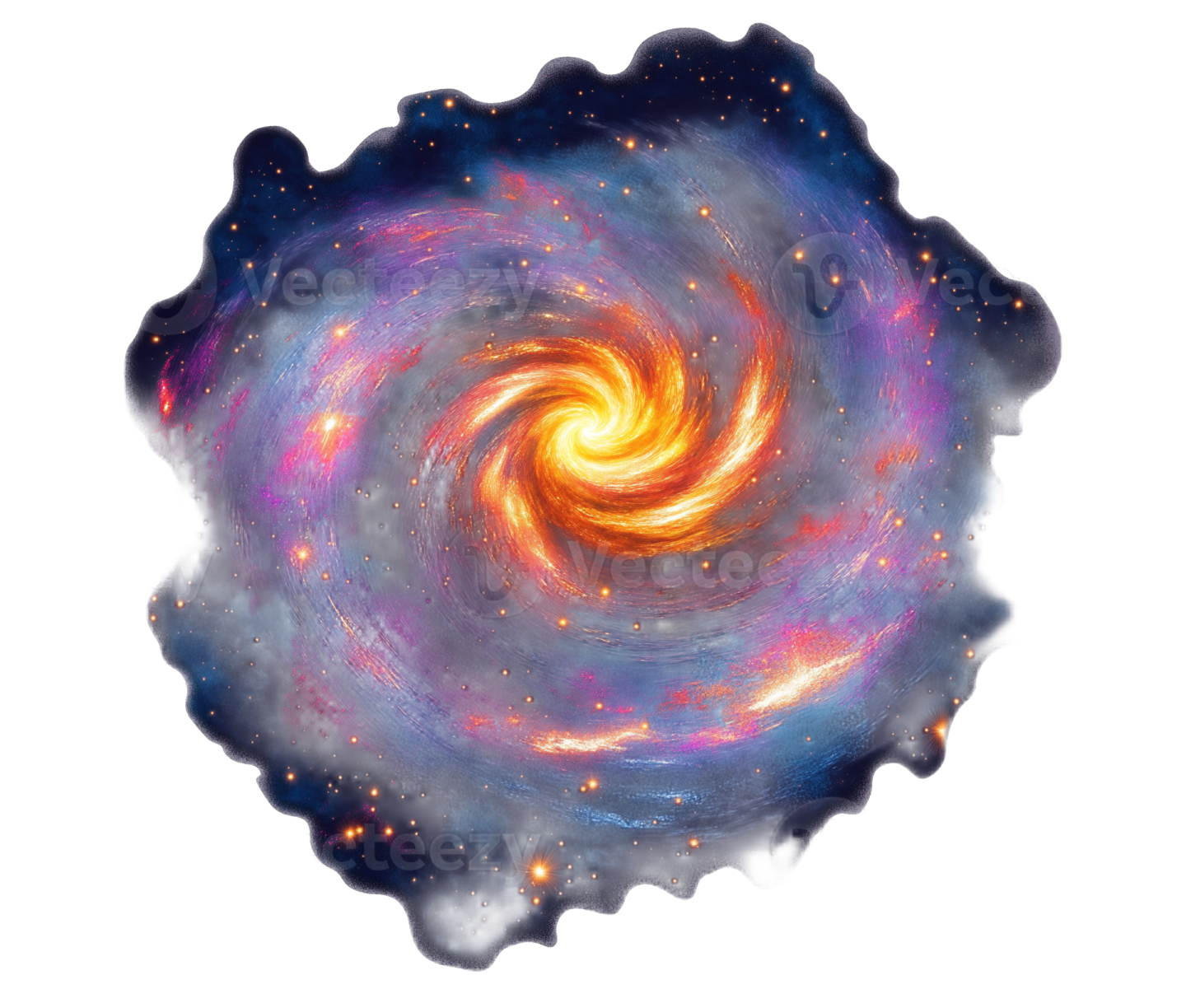 a spiral galaxy with stars in the background