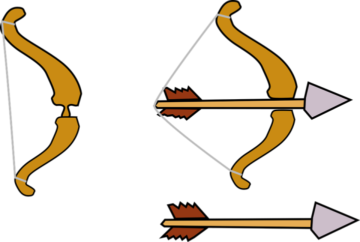 how to draw bow and arrow