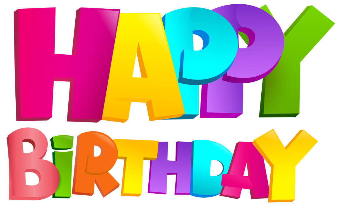 a happy birthday card with colorful letters