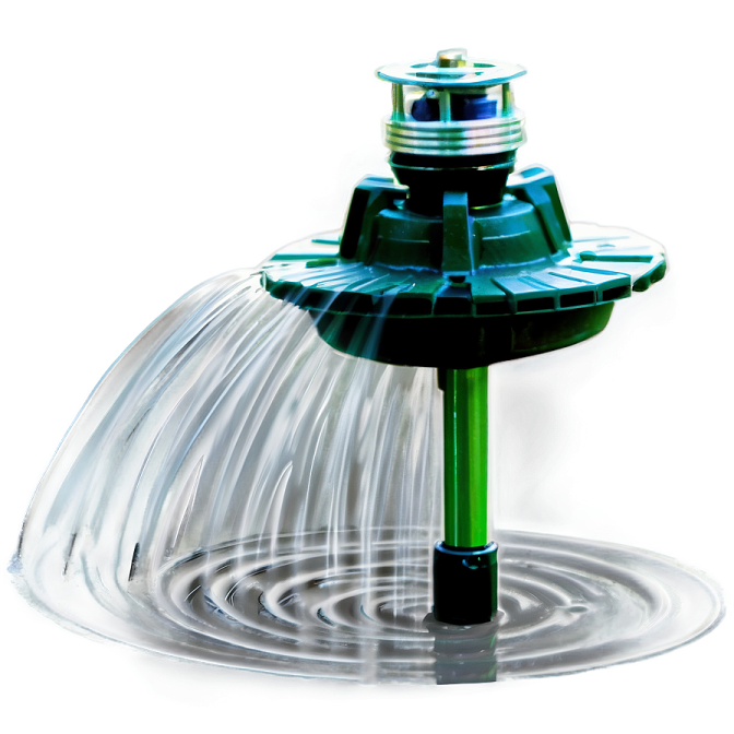 a green and black water fountain with a white background