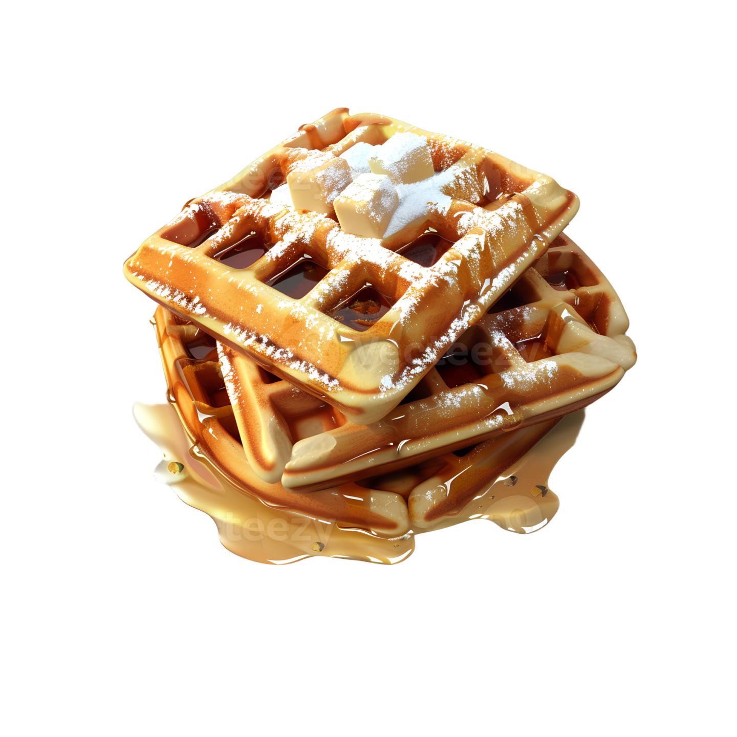 a white plate topped with was and syrup
