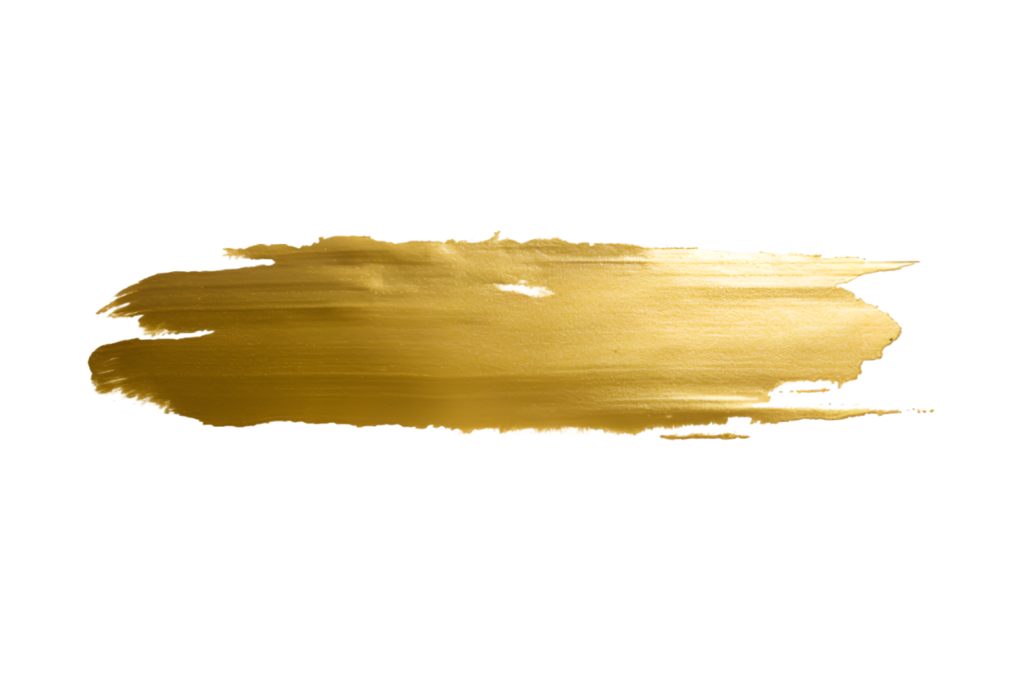 a gold paint stroke on a white background