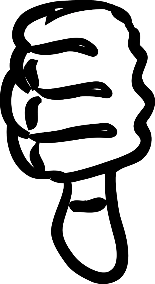 a black and white drawing of a hand