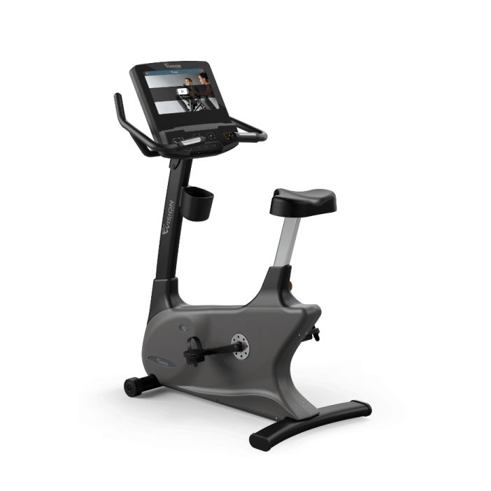 a stationary bike with a tablet on the back