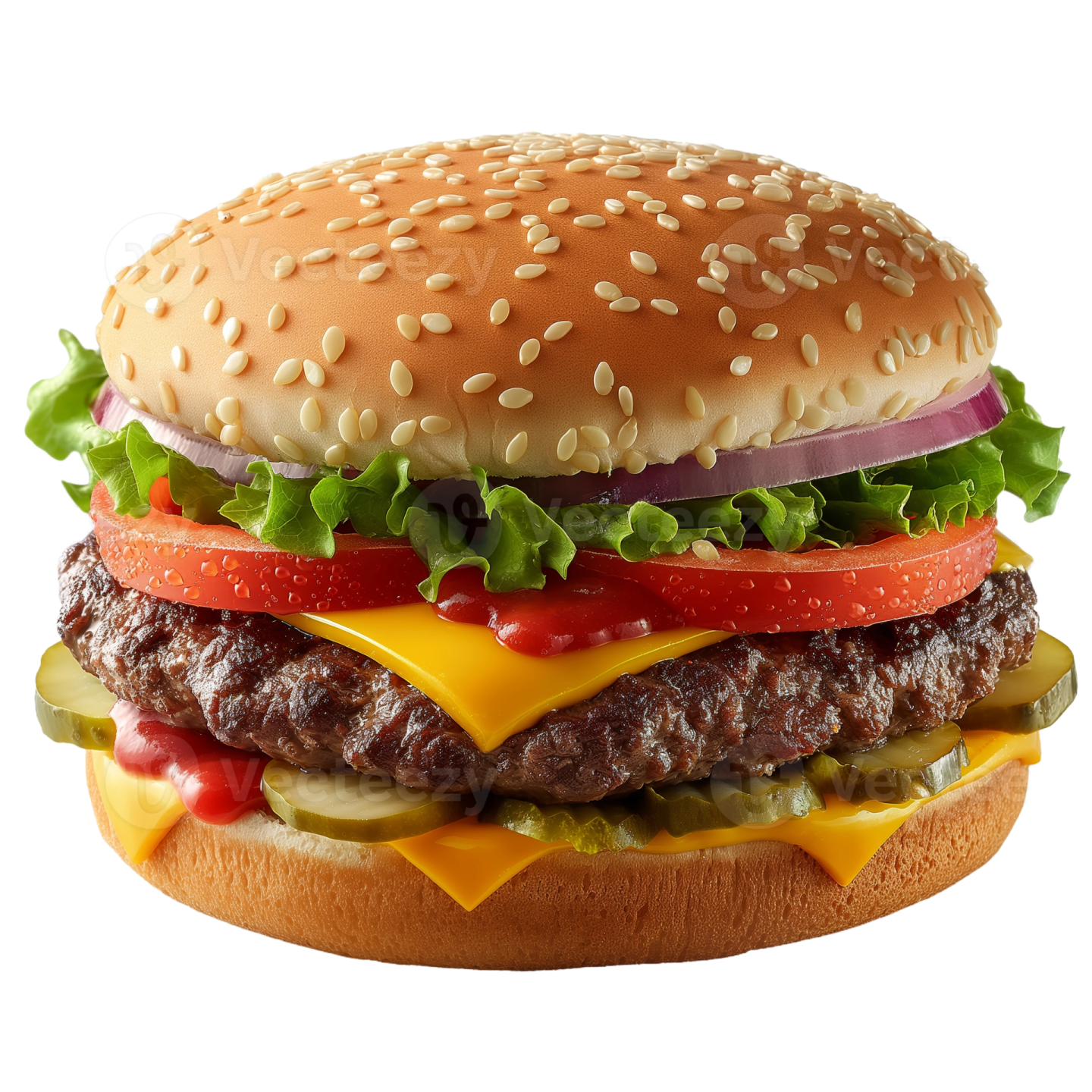 a hamburger on a white background