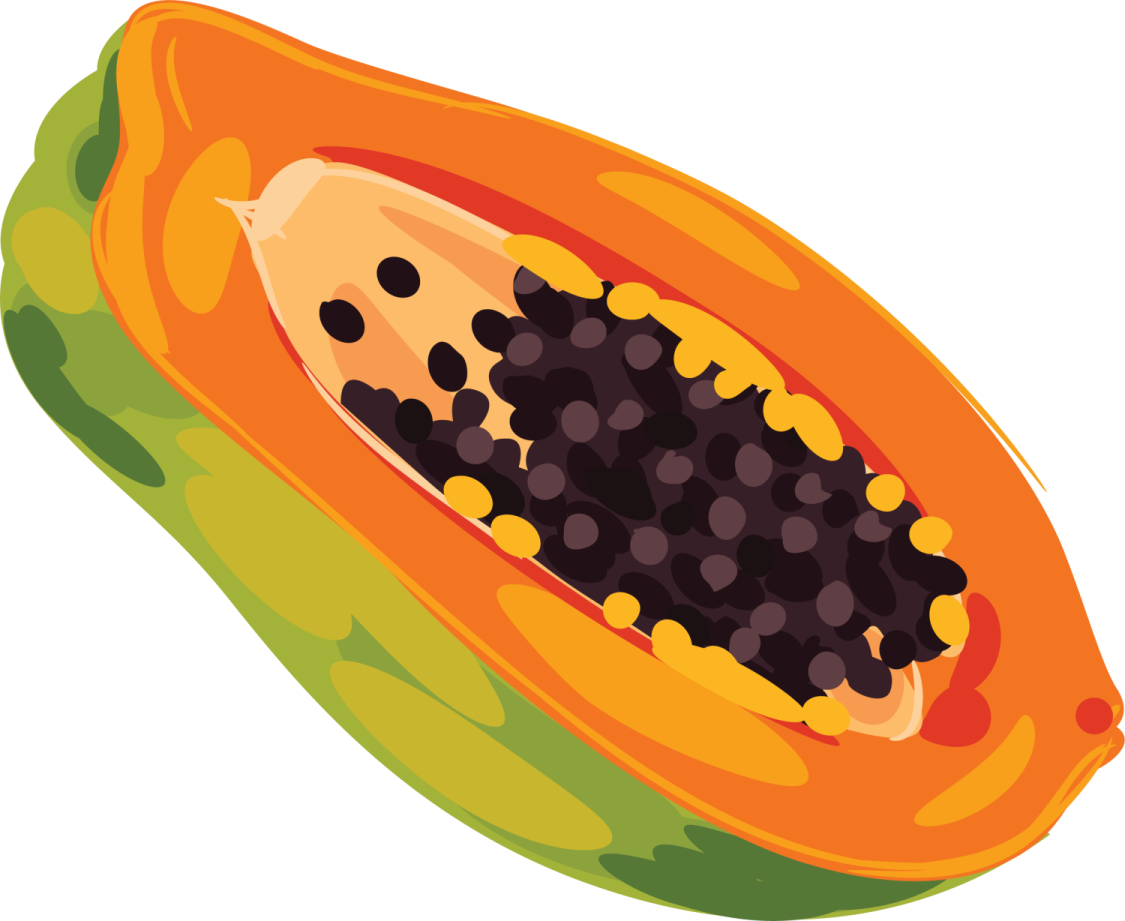 a papan cut in half with seeds inside
