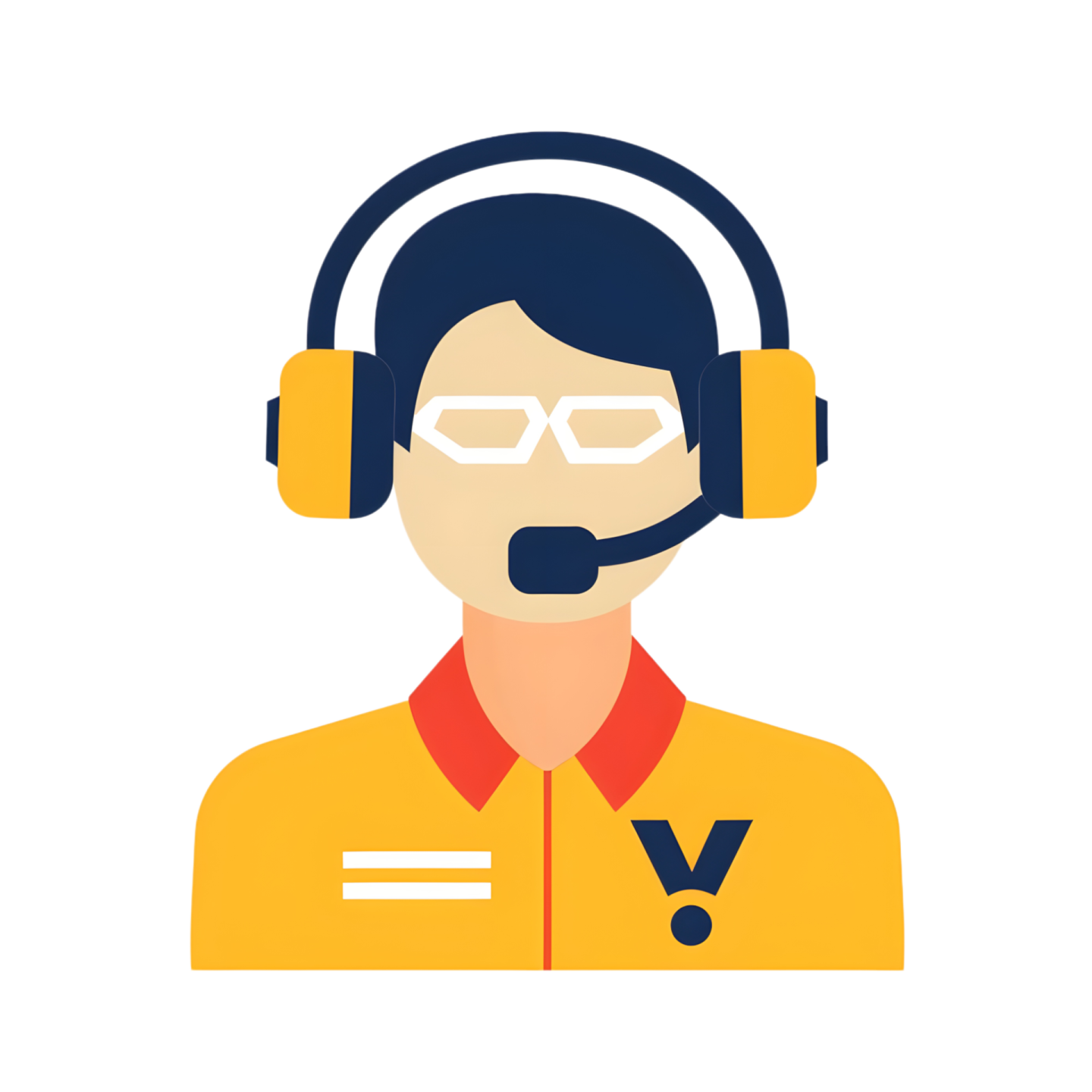 a person wearing headphones and a headset