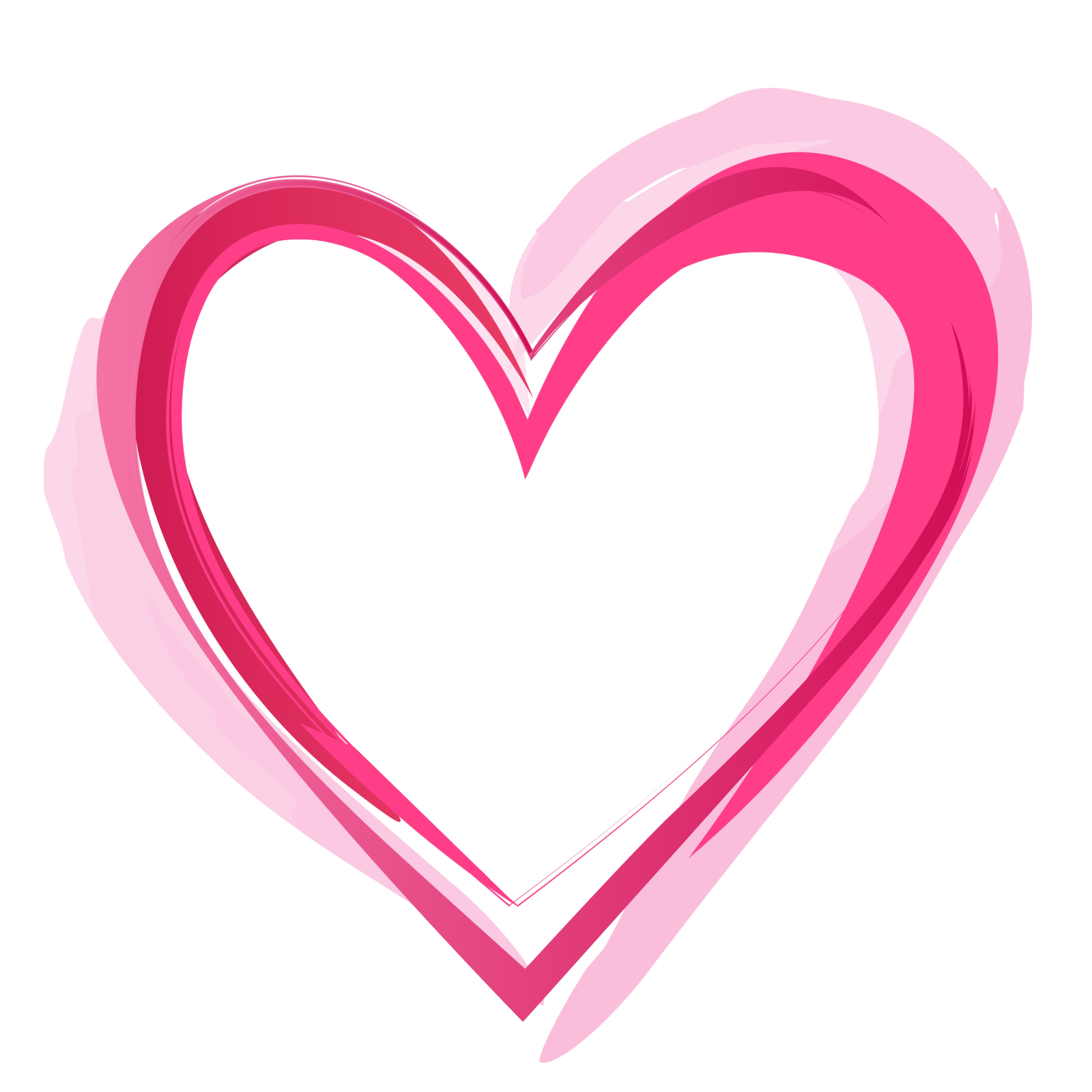 a pink heart on a white background
