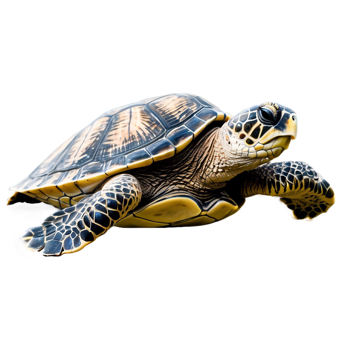 a green sea turtle on a white background