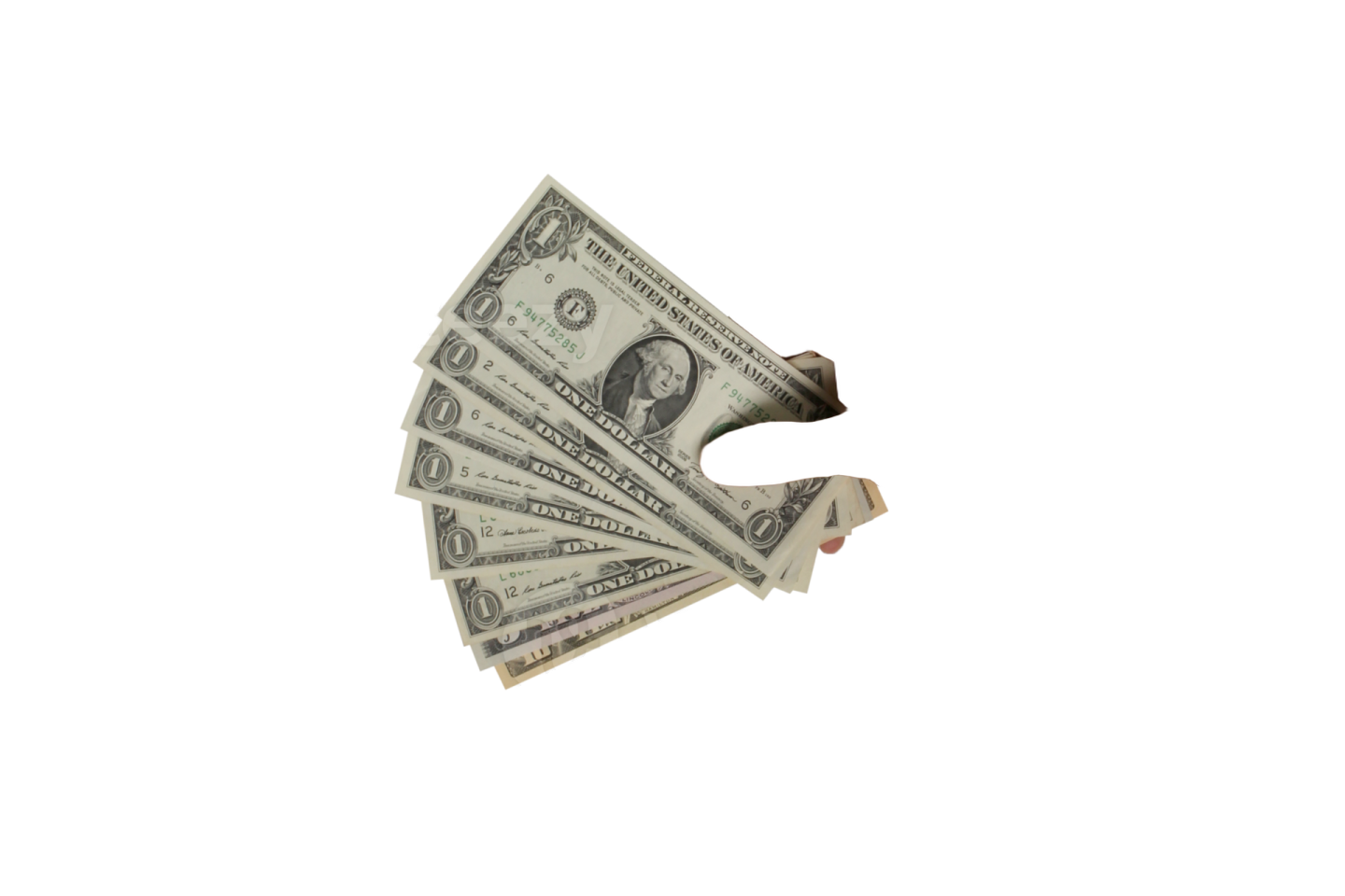 a woman's hand holding a stack of money