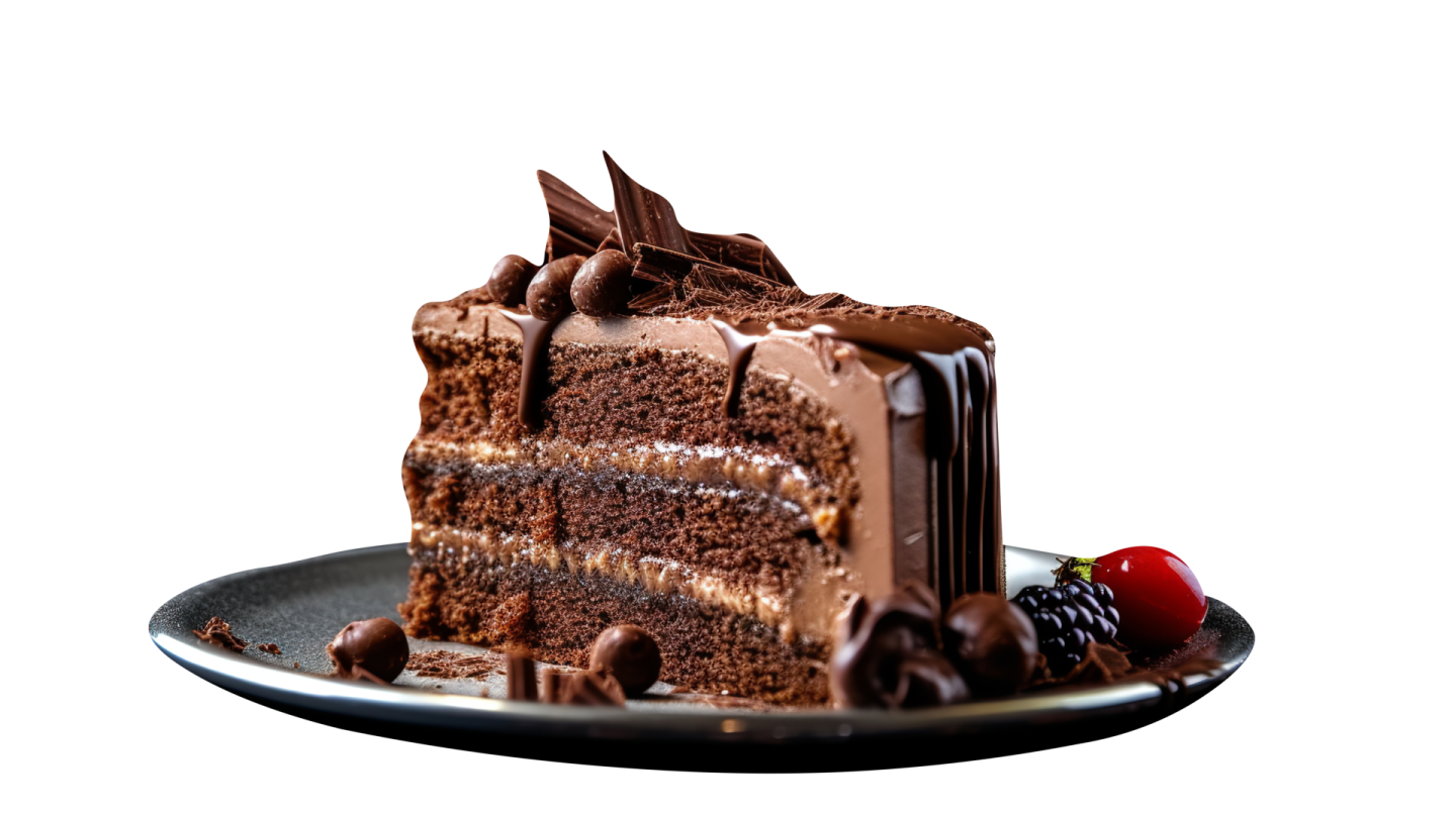 a piece of chocolate cake on a plate