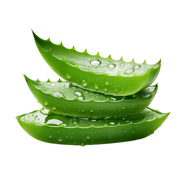 a pile of aloea alocaa leaves with water drops