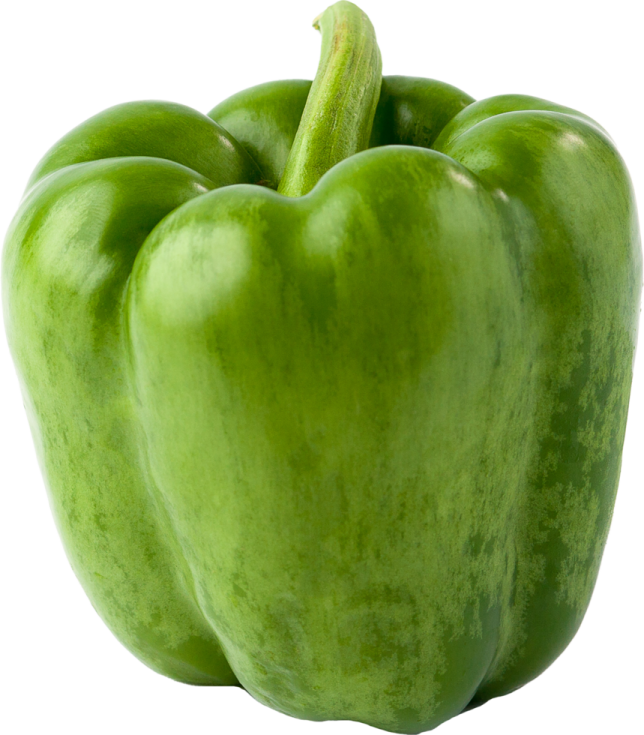 a green pepper on a white background
