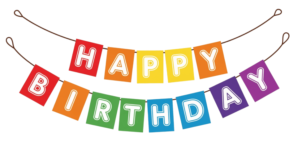 a birthday banner with the words happy birthday