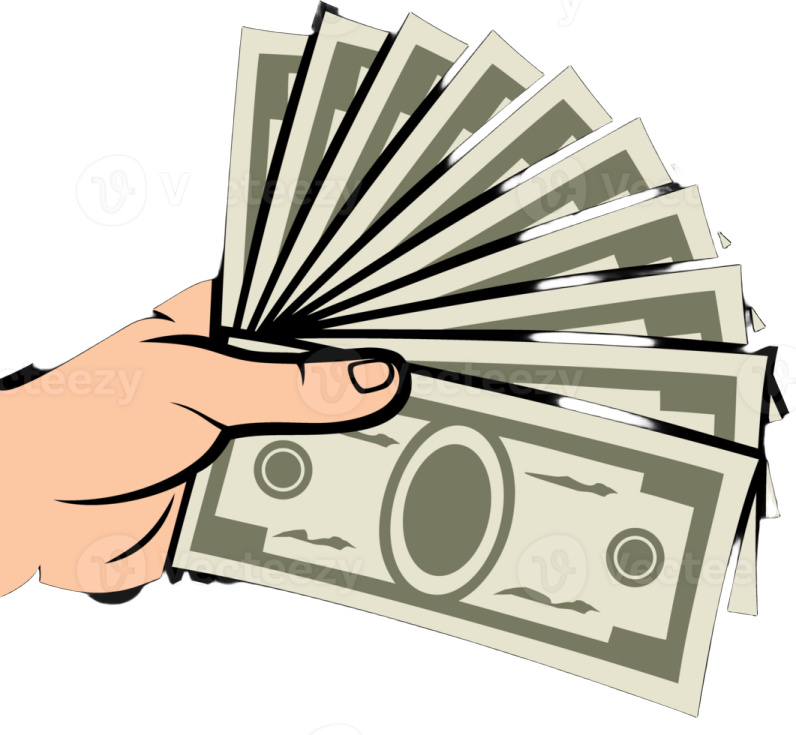 a hand holding money