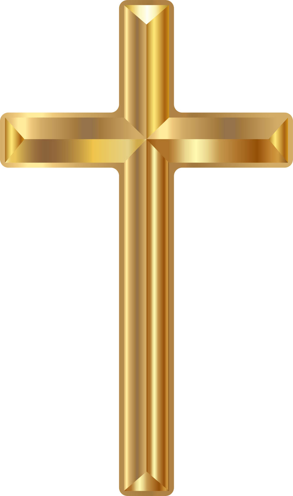 a gold cross on white background
