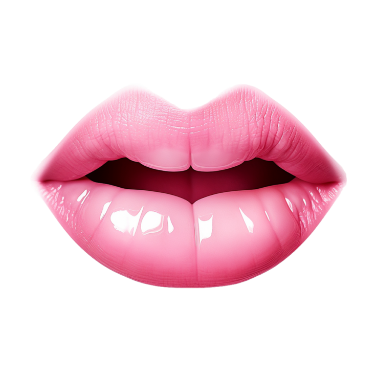 a woman's mouth with pink lipstick