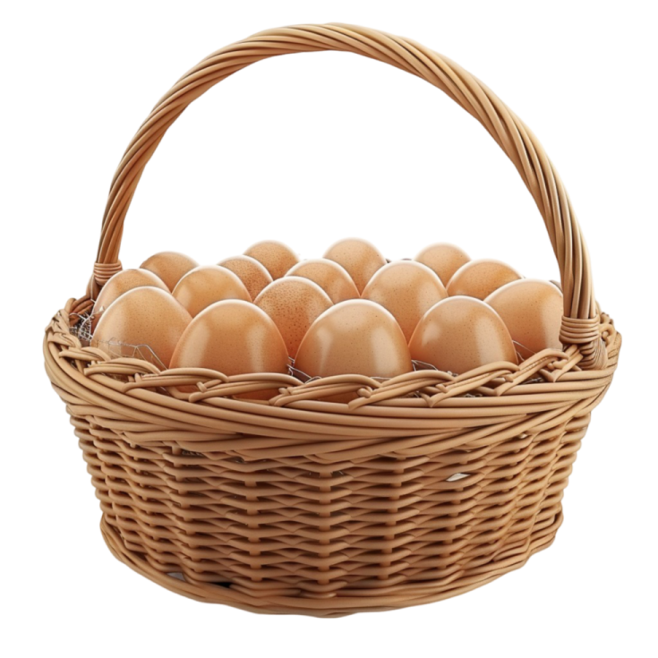a basket full of eggs
