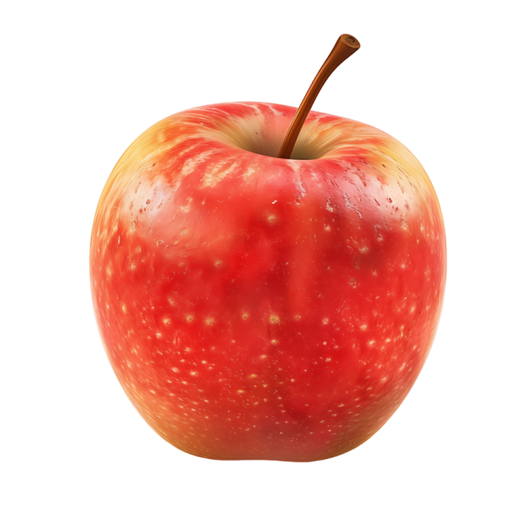 a close up of an apple on a white background