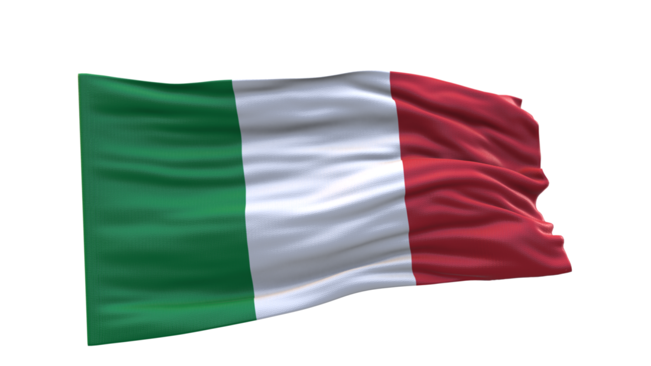 the flag of italy waving in the wind