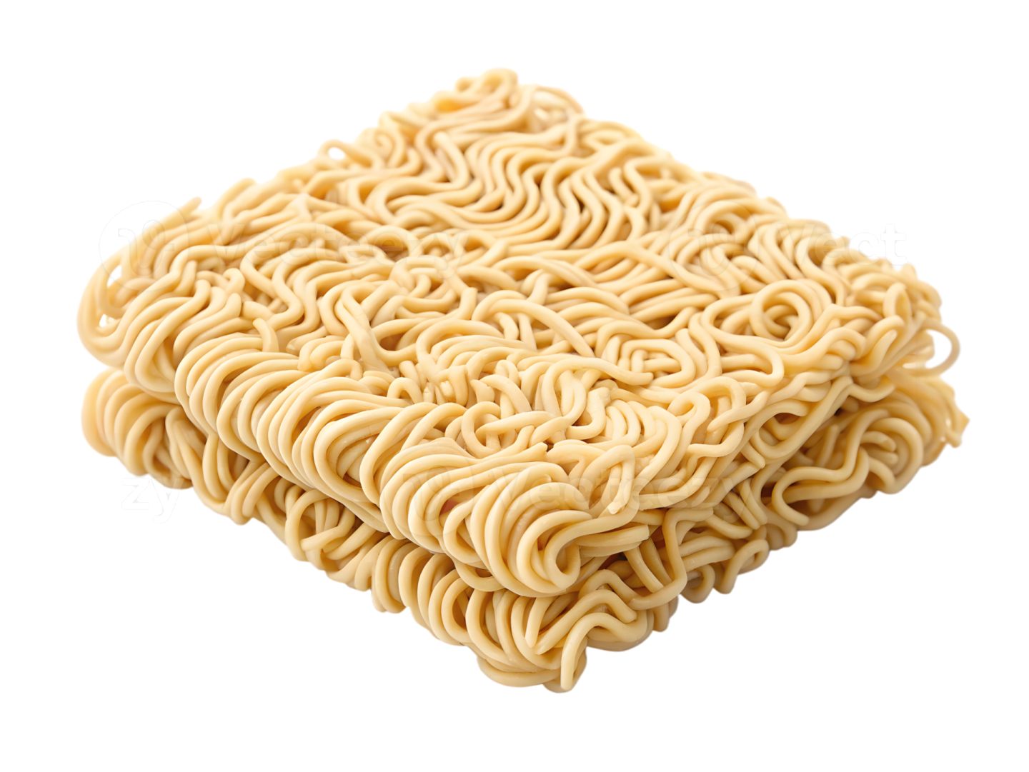 a pile of noodles on white background