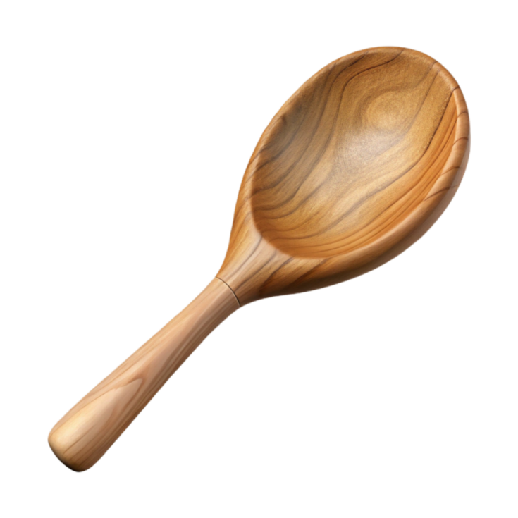 a wooden spoon on a white background